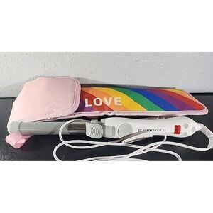 Beachwaver Series S1 Rotating Curling Iron White w/ Multi Color  Heat Pouch Nwot